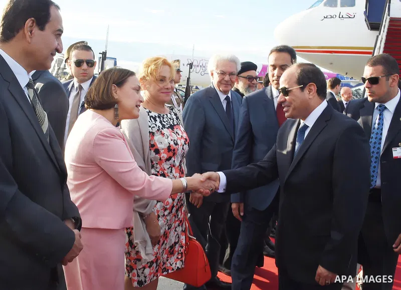 Egyptian President Abdel Fattah al-Sisi arrives to Budapest the capital of Hungary on July 02, 2017. Photo by Egyptian President Office