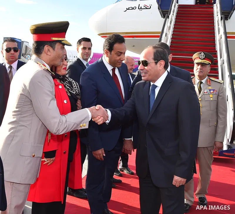 Egyptian President Abdel Fattah al-Sisi arrives to Budapest the capital of Hungary on July 02, 2017. Photo by Egyptian President Office