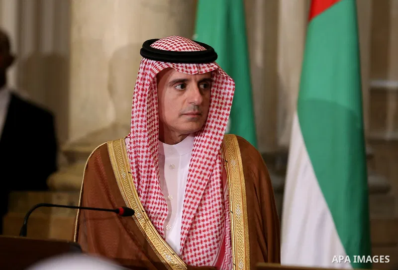 Saudi Foreign Minister Adel al-Jubeir talks to reporters during a joint press conference with his Emirati, Egyptian, and Bahraini counterparts after their meeting in the Egyptian capital Cairo on July 5, 2017, discussing...