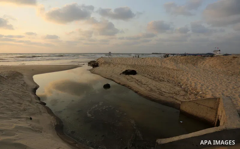 Sewage flows from an outlet into the sea in front of the coast of Gaza city, in July 5, 2017. An immediate consequence of the electricity cuts has been suffering for Gazans. A new U.N. report said Gaza gets electricity j...