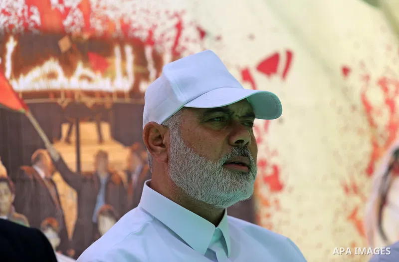 Hamas leader Ismail Haniya attends the start ceremony of summer camps organized by the Hamas movement in Gaza city on July 9, 2017. Photo by Ashraf Amra