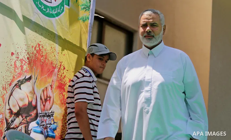 Hamas leader Ismail Haniya attends the start ceremony of summer camps organized by the Hamas movement in Gaza city on July 9, 2017. Photo by Ashraf Amra