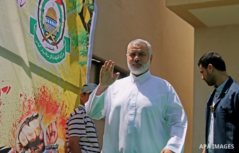 Hamas leader Ismail Haniya attends the start ceremony of summer camps organized by the Hamas movement in Gaza city on July 9, 2017. Photo by Ashraf Amra