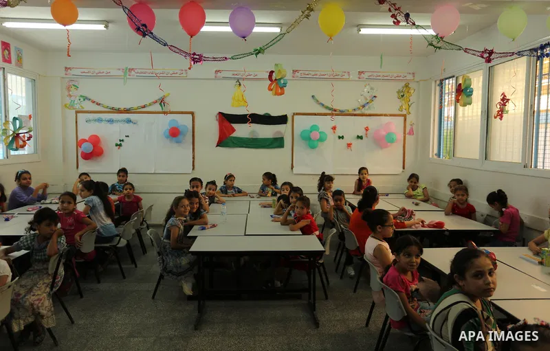Palestinians enjoy as part of the activities proposed during a Summer Fun Weeks 2017 organised by the United Nations, in Gaza city, on July 9, 2017. Photo by Ashraf Amra