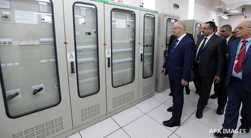 Palestinian Prime Minister, Rami Hamadallah, attends the Opening of the power station in Jalameh in the West Bank,City of Jenin on July 10, 2017. Photo by Prime Minister Office
