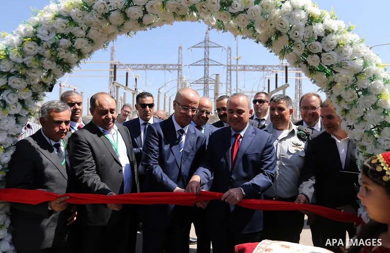 Palestinian Prime Minister, Rami Hamadallah, attends the Opening of the power station in Jalameh in the West Bank,City of Jenin on July 10, 2017. Photo by Prime Minister Office