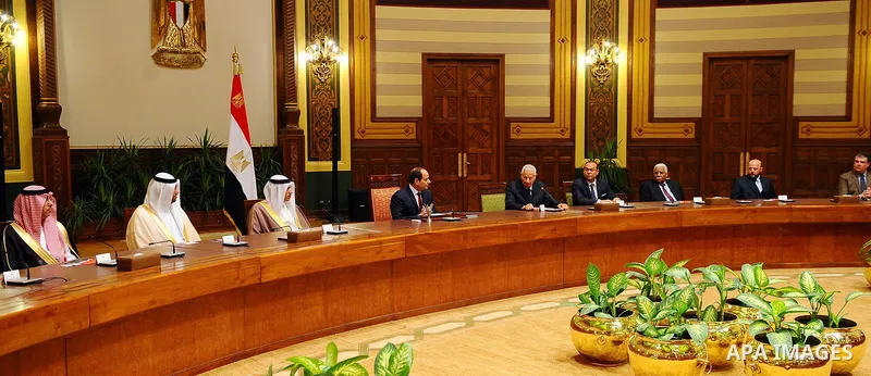 Egyptian President Abdel Fattah al-Sisi meets with council of Arab Media Ministers, in Cairo, Egypt, on July 12, 2017. Photo by Egyptian President Office