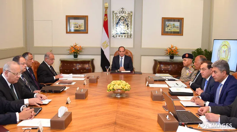 Egyptian President Abdel Fattah al-Sisi chairs a meeting, in Cairo, Egypt on July 15, 2017. Photo by Egyptian President Office