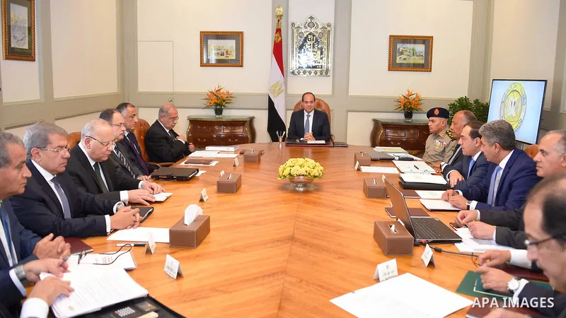 Egyptian President Abdel Fattah al-Sisi chairs a meeting, in Cairo, Egypt on July 15, 2017. Photo by Egyptian President Office