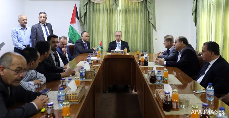 Palestinian Prime Minister, Rami Hamdallah, Lays the foundation stone of the Yabod emergency center, in the West Bank city of jenin, on July 17, 2017. Photo by Prime Minister Office