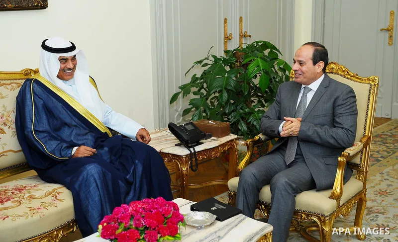 Egyptian President Abdel Fattah al-Sisi meets with Kuwait first deputy prime Minister and Minister for foreign affairs Sheikh Sabah Khalid al Hamad al Sabah, in Cairo, Egypt, on July 17, 2017. Photo by Egyptian President...