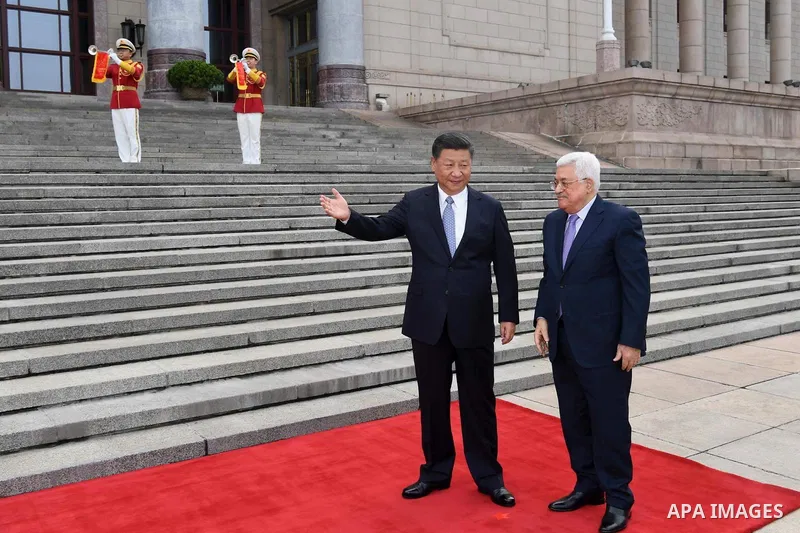 Palestinian president Mahmud Abbas and Chinese President Xi Jinping attend a welcoming ceremony outside he Great Hall of the People in Beijing, China, on July 18, 2017. Abbas is on an official visit to China from July 17...