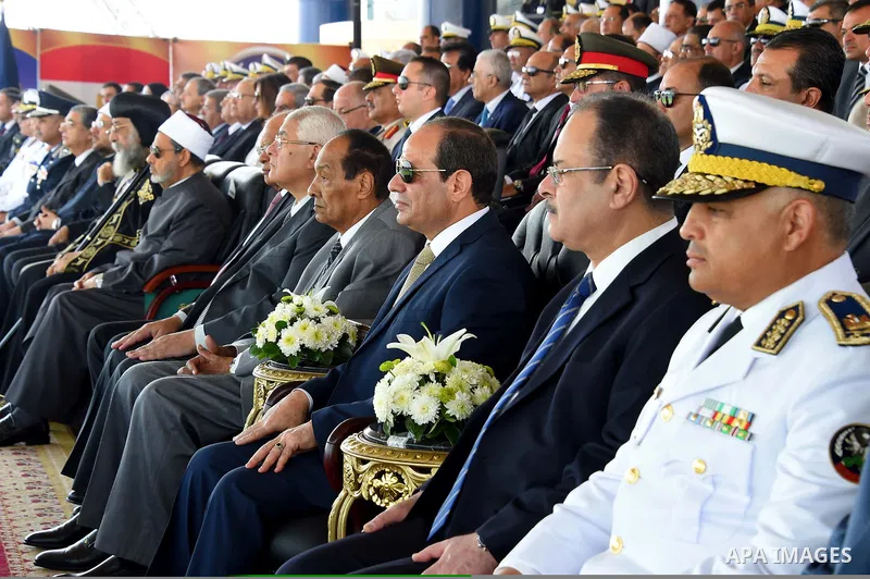 Egyptian President Abdel Fattah al-Sisi attends a graduation ceremony of the police officers academy in Cairo, Egypt July 19, 2017. Photo by Egyptian President Office