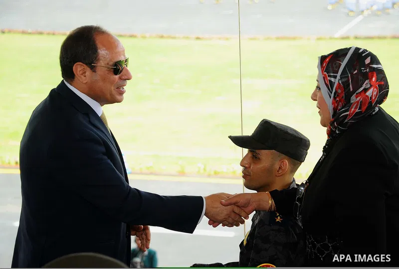 Egyptian President Abdel Fattah al-Sisi attends a graduation ceremony of the police officers academy in Cairo, Egypt July 19, 2017. Photo by Egyptian President Office
