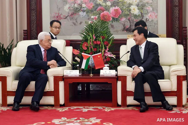 Palestinian President Mahmoud Abbas meets with Chinese Vice President Li Yuanchao, in Beijing, China, on July 19, 2017. Abbas is on an official visit to China from July 17-20. Photo by Thaer Ganaim