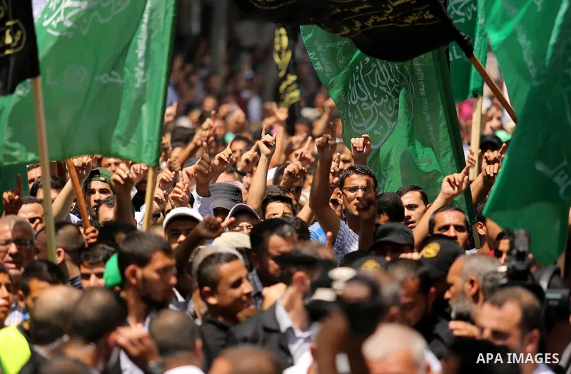 Palestinian demonstrators take part in a protest against Israel's new security measures at the entrance to the al-Aqsa mosque compound, which include metal detectors and cameras, in Khan Younis in the the southern Gaza s...