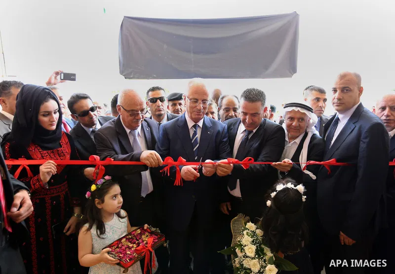 Palestinian Prime Minister Rami Hamdallah opens sport stadium in the West Bank city of Salfit on July 22, 2017. Photo by Prime Minister Office