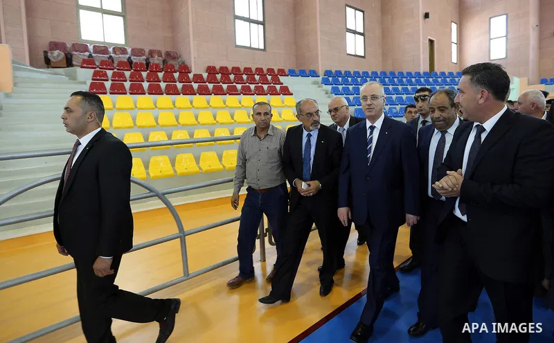 Palestinian Prime Minister Rami Hamdallah opens sport stadium in the West Bank city of Salfit on July 22, 2017. Photo by Prime Minister Office