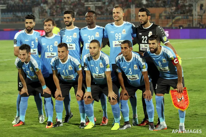 Egypt's Al Ahly and Jordan's Al-Faisaly compete during Arab Club championship at Al-Salam Stadium in Cairo, Egypt on July 22, 2017. Photo by Amr Sayed