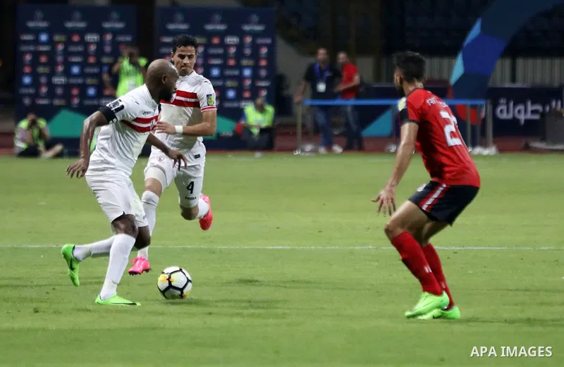 Egypt's Zamalek and Fatah el-Rebati compete during Arab Club championship in Cairo, Egypt on July 23, 2017. Photo by Amr Sayed