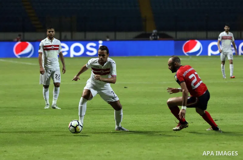 Egypt's Zamalek and Fatah el-Rebati compete during Arab Club championship in Cairo, Egypt on July 23, 2017. Photo by Amr Sayed