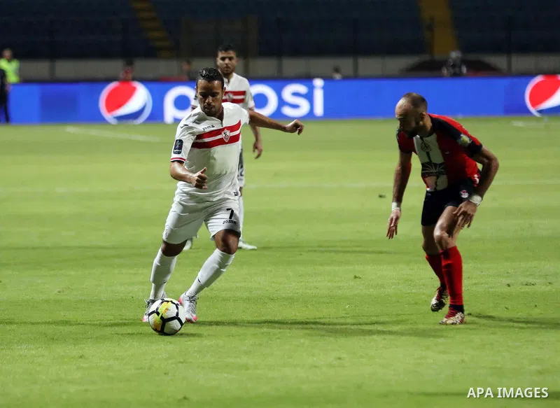 Egypt's Zamalek and Fatah el-Rebati compete during Arab Club championship in Cairo, Egypt on July 23, 2017. Photo by Amr Sayed