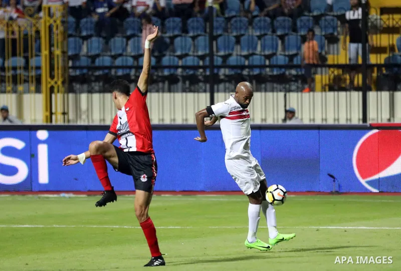 Egypt's Zamalek and Fatah el-Rebati compete during Arab Club championship in Cairo, Egypt on July 23, 2017. Photo by Amr Sayed