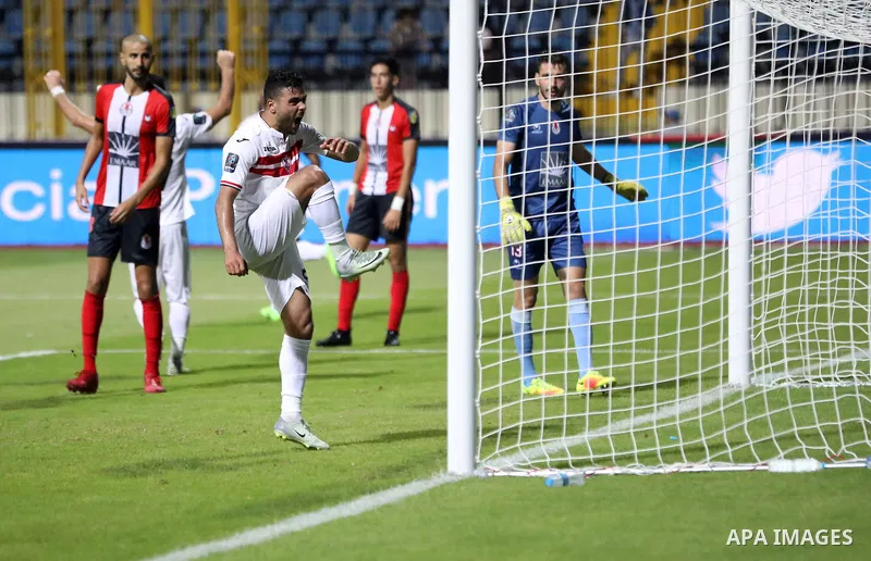 Egypt's Zamalek and Fatah el-Rebati compete during Arab Club championship in Cairo, Egypt on July 23, 2017. Photo by Amr Sayed