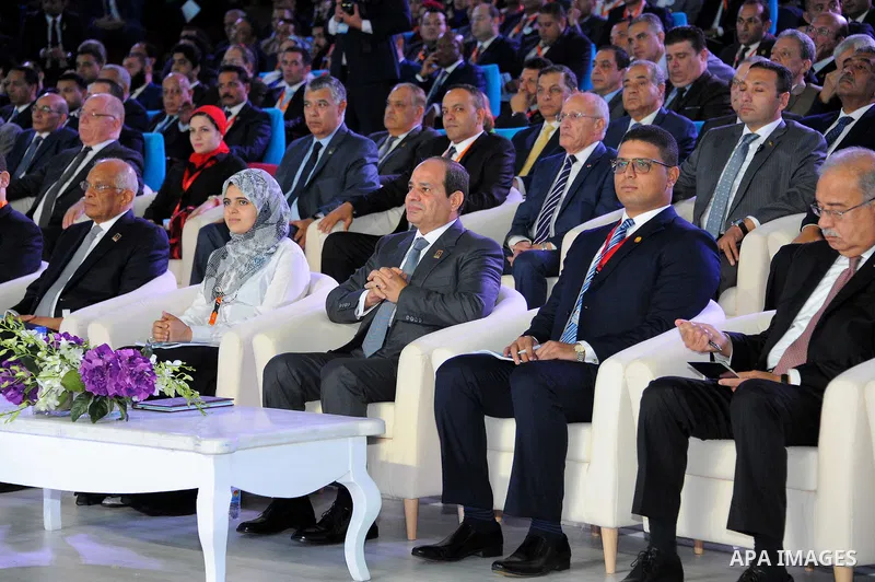 Egyptian President Abdel Fattah al-Sisi attends the opening of the fourth national youth conference, in Cairo, Egypt, on July 24, 2017. Photo by Egyptian President Office