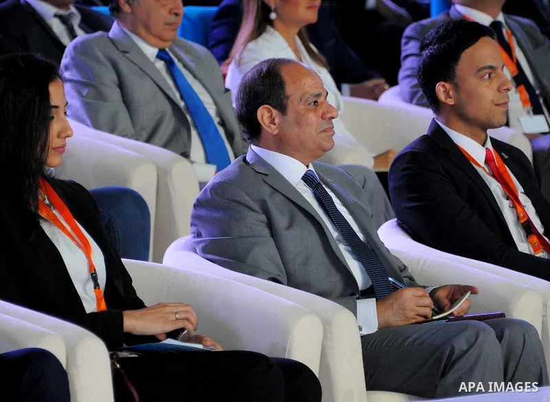 Egyptian President Abdel Fattah al- Sisi attends the fourth national youth conference at Alexandria Library, in Alexandria , Egypt, on July 25, 2017. Photo by Egyptian President Office