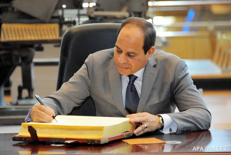 Egyptian President Abdel Fattah al- Sisi visits Alexandria Library, in Alexandria , Egypt, on July 25, 2017. Photo by Egyptian President Office