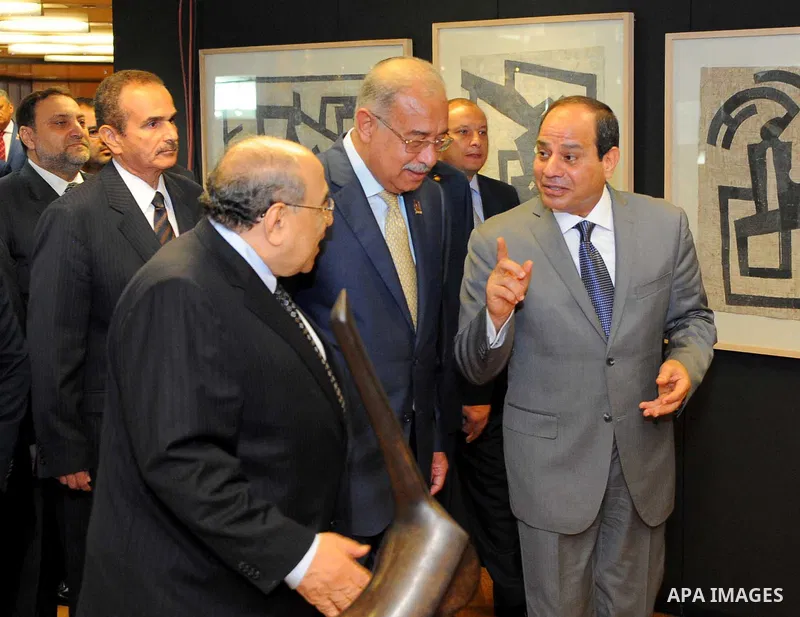 Egyptian President Abdel Fattah al- Sisi visits Alexandria Library, in Alexandria , Egypt, on July 25, 2017. Photo by Egyptian President Office