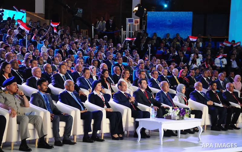 Egyptian President Abdel Fattah al- Sisi attends the fourth national youth conference at Alexandria Library, in Alexandria , Egypt, on July 25, 2017. Photo by Egyptian President Office