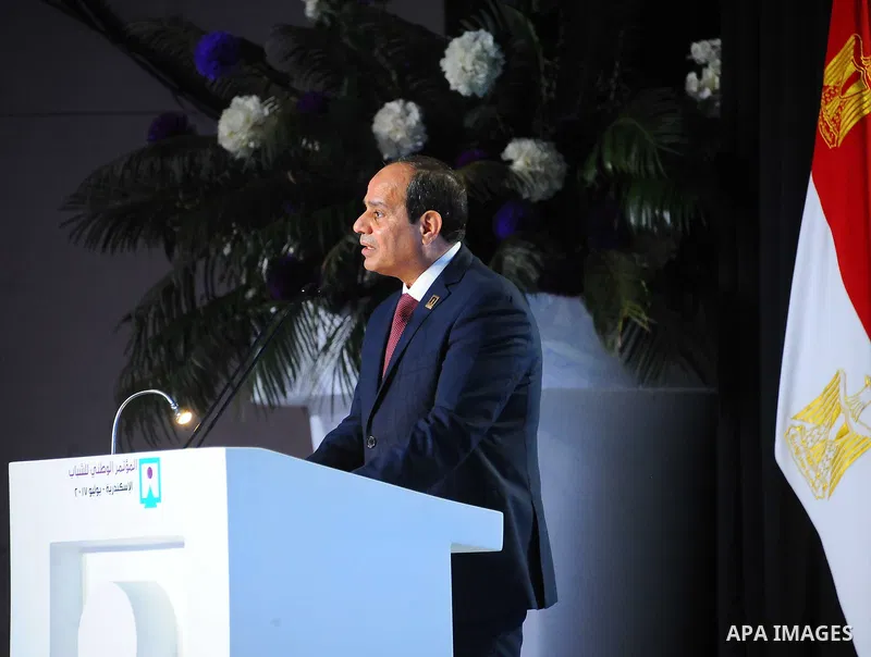Egyptian President Abdel Fattah al- Sisi attends the fourth national youth conference at Alexandria Library, in Alexandria , Egypt, on July 25, 2017. Photo by Egyptian President Office