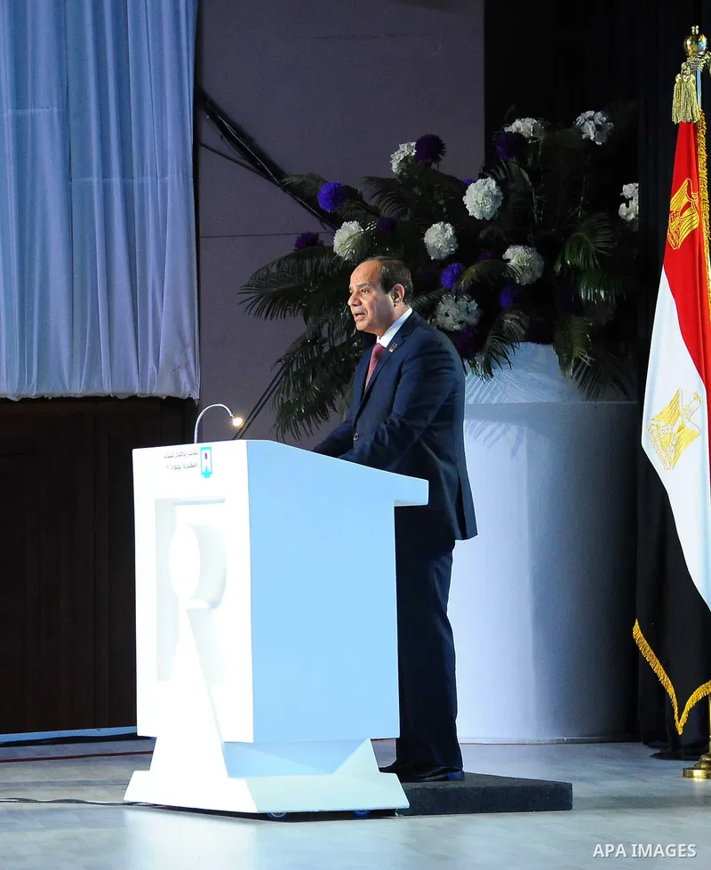 Egyptian President Abdel Fattah al- Sisi attends the fourth national youth conference at Alexandria Library, in Alexandria , Egypt, on July 25, 2017. Photo by Egyptian President Office