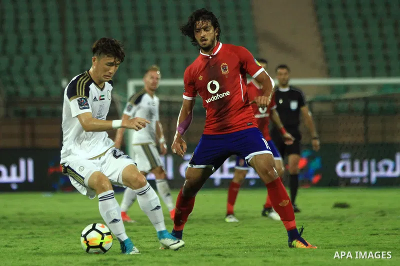 Egypt's Al Ahly and UAE's Al-Wahda compete during Arab Club championship at Al-Salam Stadium, in Cairo, Egypt on July 25, 2017. Photo by Amr Sayed