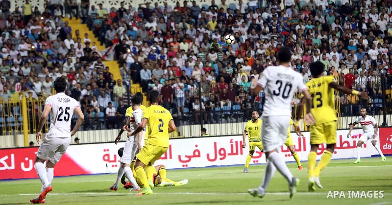 Egypt's Zamalek and Lebanon’s Al-Ahed compete during Arab Club championship in Cairo, Egypt on July 26, 2017. Photo by Amr Sayed