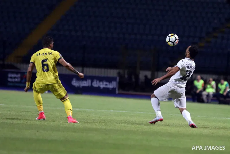 Egypt's Zamalek and Lebanon’s Al-Ahed compete during Arab Club championship in Cairo, Egypt on July 26, 2017. Photo by Amr Sayed