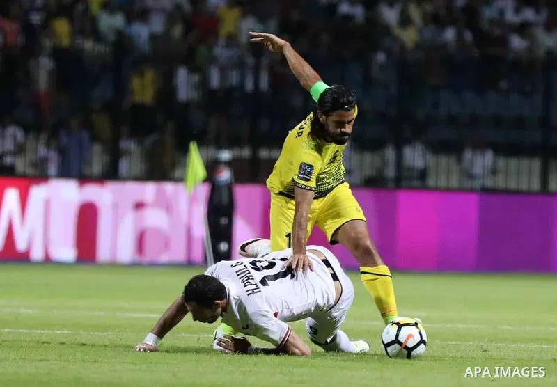 Egypt's Zamalek and Lebanon’s Al-Ahed compete during Arab Club championship in Cairo, Egypt on July 26, 2017. Photo by Amr Sayed
