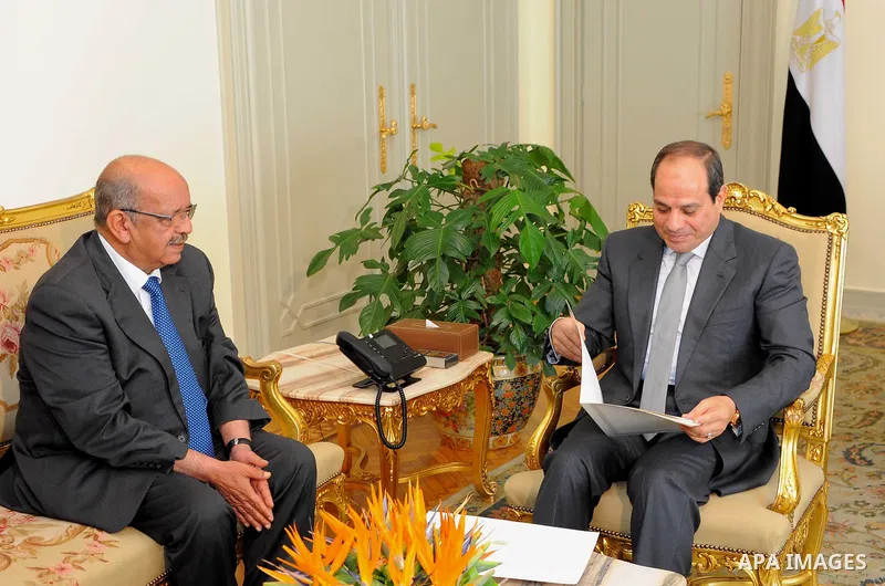 Egyptian President Abdel Fattah al-Sisi meets with Algeria's Foreign Affairs Minister Abdelkader Messahel, in Cairo, Egypt on August 2, 2017. Photo by Egyptian President Office