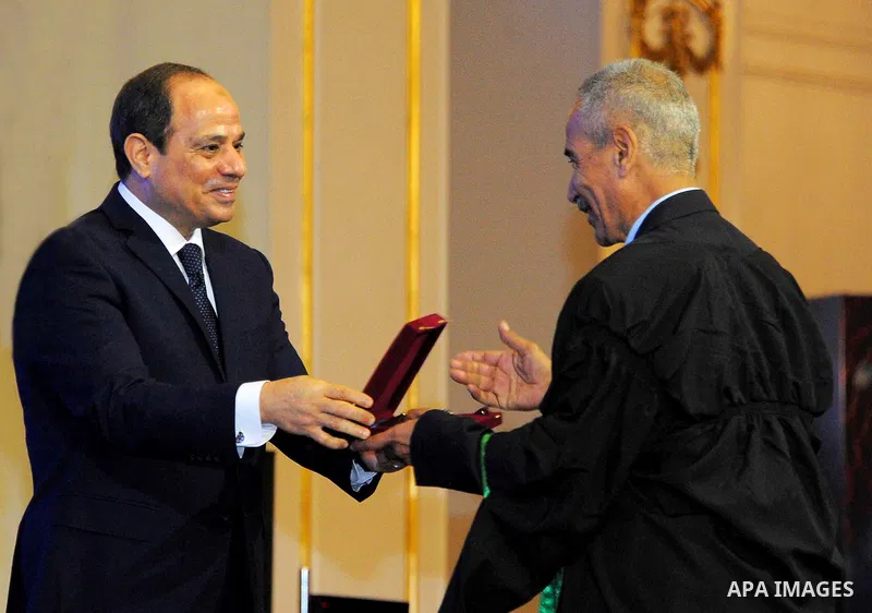 Egyptian President Abdel Fattah al-Sisi attends a ceremony of Science day in Cairo, Egypt, on August 6, 2017. Photo by Egyptian President Office