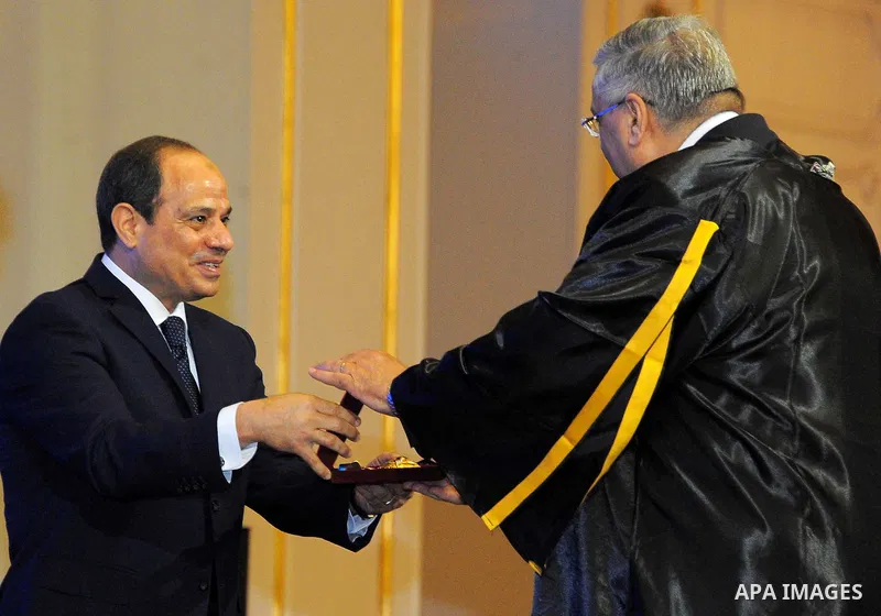 Egyptian President Abdel Fattah al-Sisi attends a ceremony of Science day in Cairo, Egypt, on August 6, 2017. Photo by Egyptian President Office