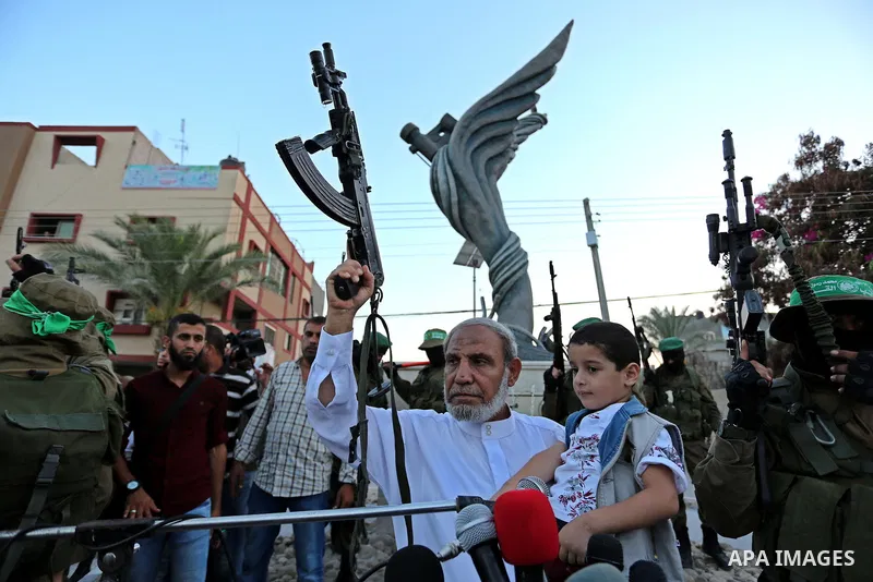 Senior Hamas leader Mahmoud al-Zahar attends the opening ceremony of Mazen Faqha square, in Nusseir at refugee camp, in the central Gaza Strip, on August 6, 2017. Photo by Ashraf Amra