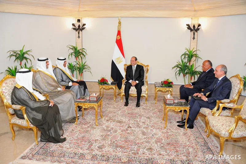 Egyptian President Abdel Fattah al-Sisi meets with Kuwait's Foreign Minister and First Deputy Prime Minister Sheikh Sabah Khalid Al-Hamad Al-Sabah in Cairo, Egypt on August 7, 2017. Photo by Egyptian President Office