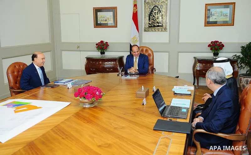 Egyptian President Abdel Fattah al-Sisi chairs a meeting in Cairo, Egypt on August 9, 2017. Photo by Egyptian President Office