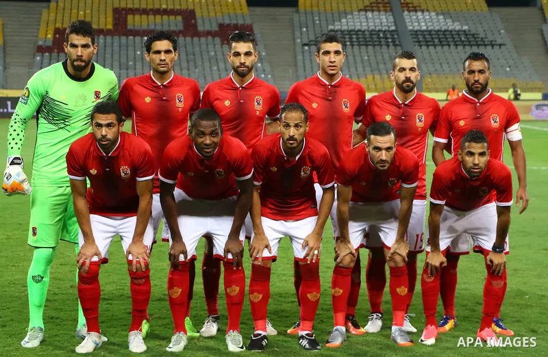 Egypt's Al Ahly players and Al Masry players cduring Egyptian Cup Final, in Alexandria, Egypt on August 15, 2017. Photo by Stringer