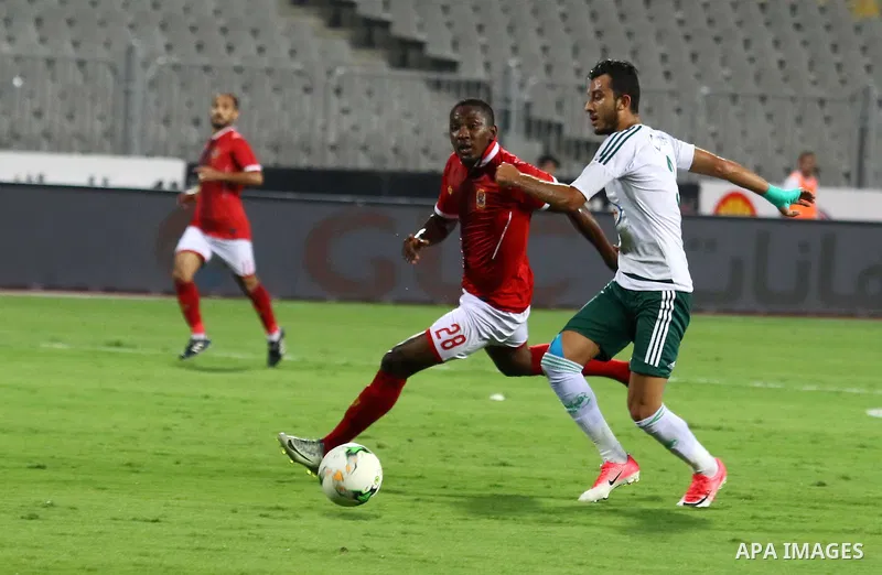 Egypt's Al Ahly players and Al Masry players cduring Egyptian Cup Final, in Alexandria, Egypt on August 15, 2017. Photo by Stringer