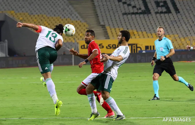 Egypt's Al Ahly players and Al Masry players cduring Egyptian Cup Final, in Alexandria, Egypt on August 15, 2017. Photo by Stringer