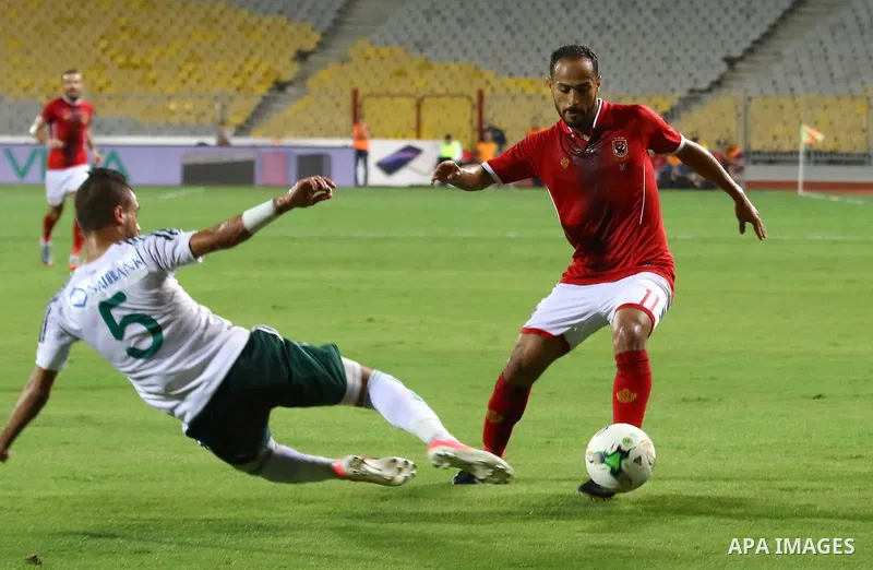 Egypt's Al Ahly players and Al Masry players cduring Egyptian Cup Final, in Alexandria, Egypt on August 15, 2017. Photo by Stringer