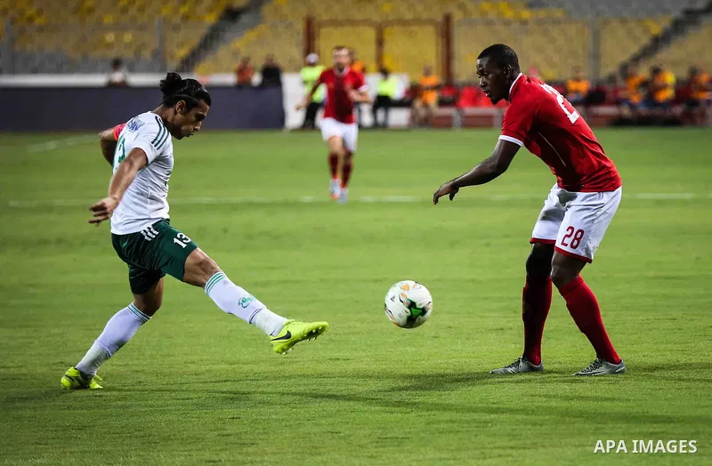 Egypt's Al Ahly players and Al Masry players cduring Egyptian Cup Final, in Alexandria, Egypt on August 15, 2017. Photo by Stringer
